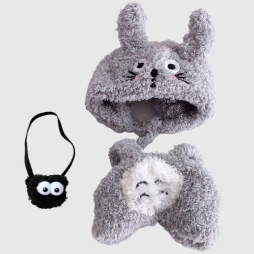 Costume Totoro Gris avec Sac Poussière d’Étoile pour Labubu