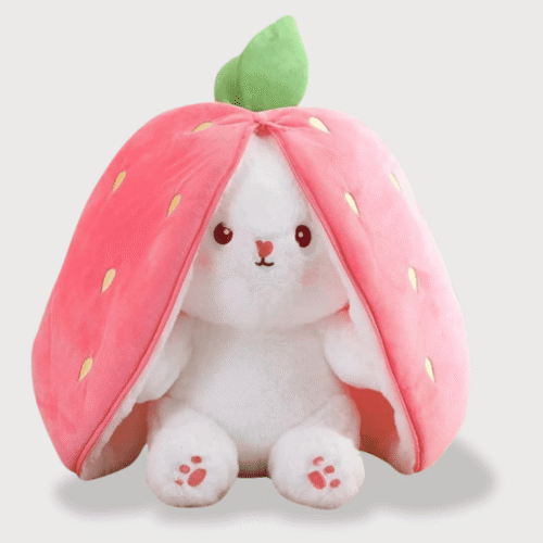 Doudou lapin fraise 18 cm