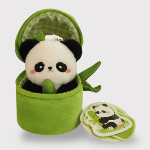 Doudou Panda dans un Tube de Bambou 10 cm