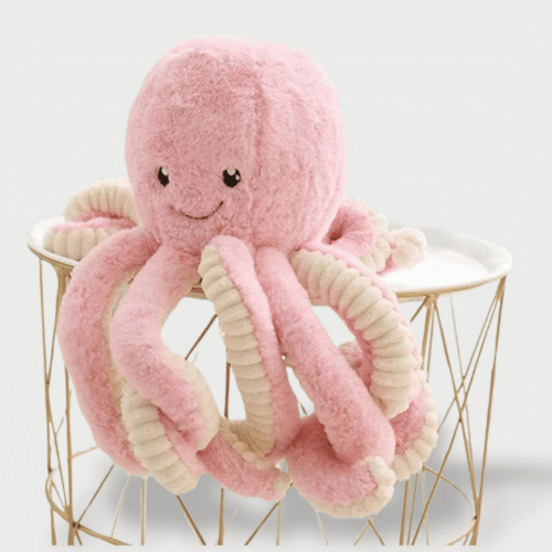 Doudou Poulpe Rose en Coton 18 cm