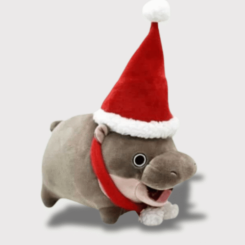 Doudou Bébé Hippopotame de Noël