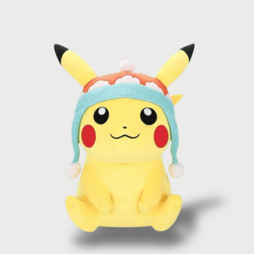 Doudou Pikachu avec un Bonnet D’Hiver
