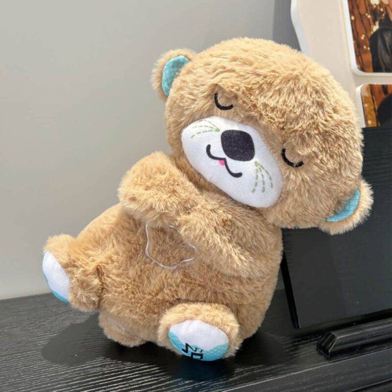 Doudou Loutre Bébé Marron Respire 30 cm – Image 4