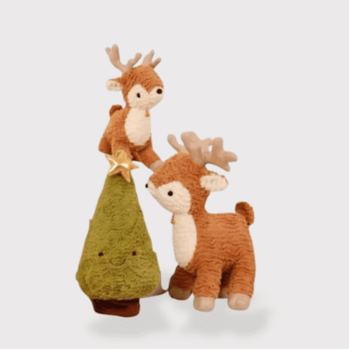 Doudou Biche de Noël Stylé