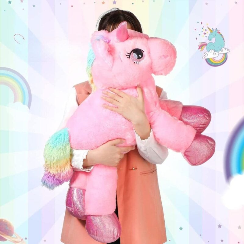 Doudou Gros Licorne Rose – Image 4