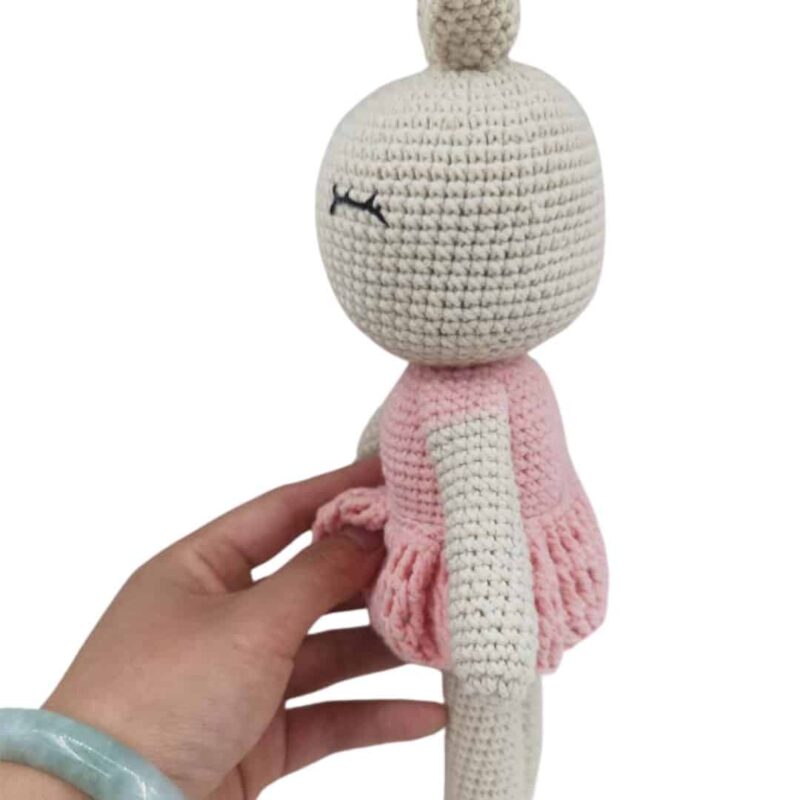 Doudou Crochet Lapin pour Fille 32 cm – Image 4