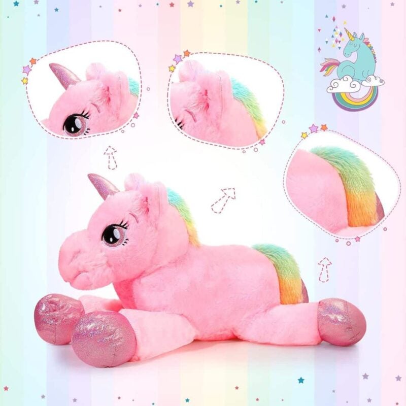 Doudou Gros Licorne Rose – Image 3