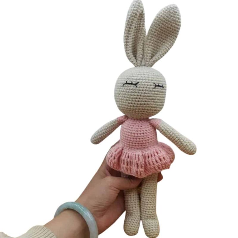 Doudou Crochet Lapin pour Fille 32 cm – Image 5
